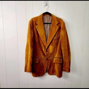 Vintage tan brown corduroy jacket / sport coat blazer